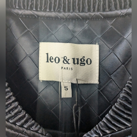 NWT ! LEO & UGO Gina Jacket Navy Blue Glossy Size 5 = XL Perfect For Fall ! - Picture 5 of 16